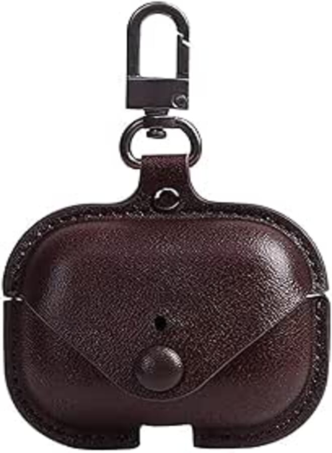 SEIGE AirPods Pro 2 Case (2022), Leather Protective Case Skin Cover with Keychain and Lock for Apple Airpods Pro 2 Case Women Men (Chocolate Brown)